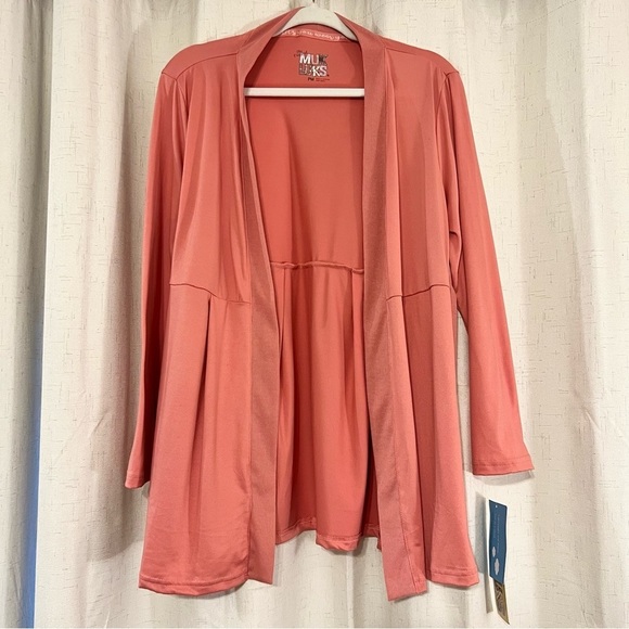 Muk Luks Sweaters - Nwt Muk Luks Cloud Knit Ribbed Cardigan in Pink Peach